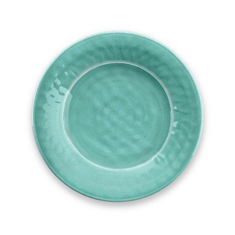 Kit 4 Prato De Sobremesa Melamina Tarhong Turquesa 22cm