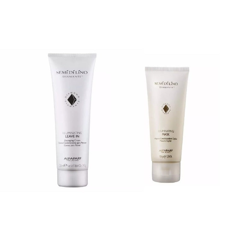 Kit Alfaparf Semi Di Lino Leave-in + Mask Iluminating