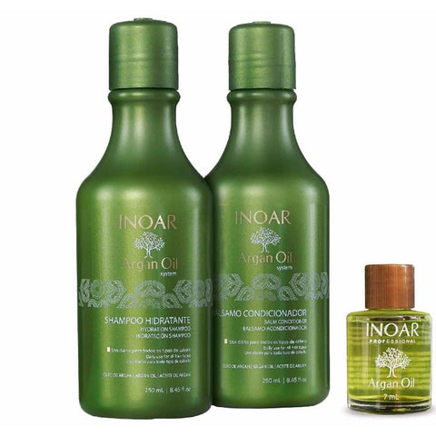 Inoar Argan Oil Kit Shampoo + Condicionador + Óleo Argan 7ml