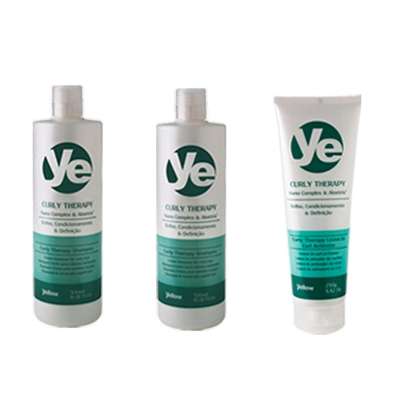 Kit Yellow Curly Therapy, Shampoo, Máscara & Ativador