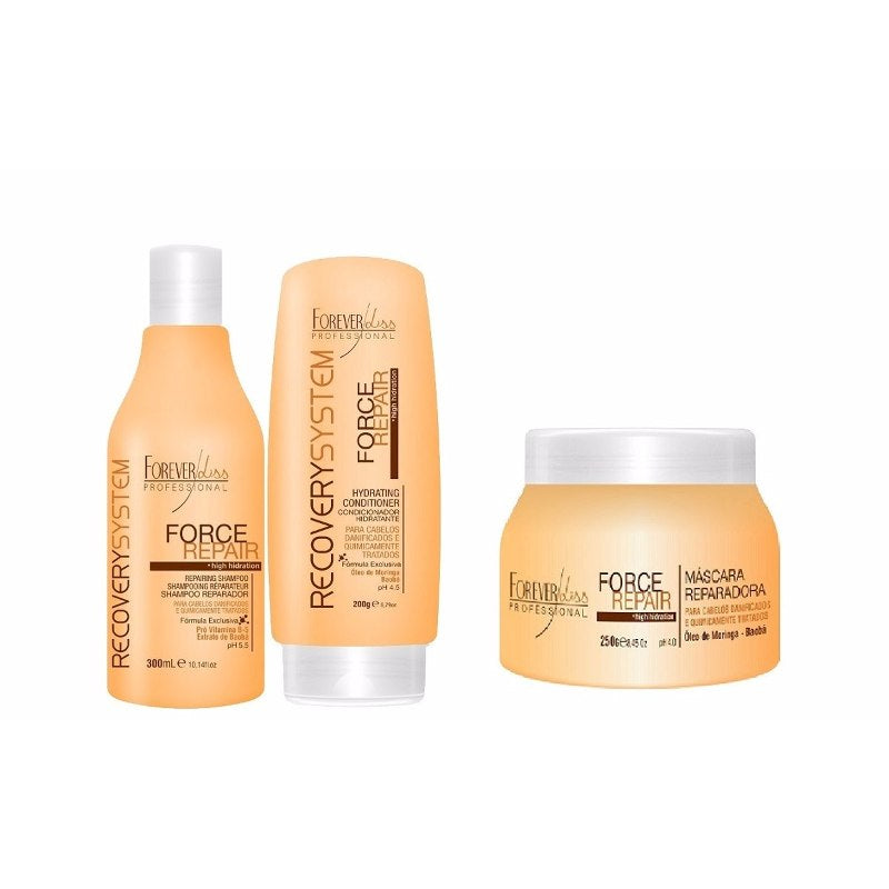 Kit Forever Liss Force Repair Sham + Condi + Másc 3 Produtos