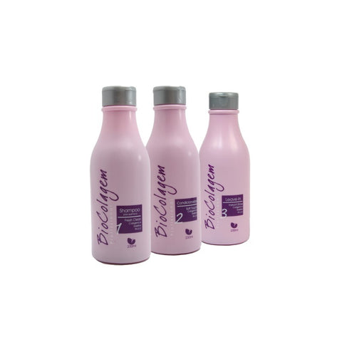 Manga Rosa Biocolagem Shampoo Condicionador Leave 3x230ml