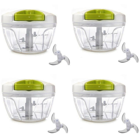 Kit 4 Mini Processador Manual De Alimentos 3 Lâminas C/ Nf