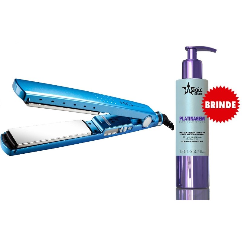 Prancha Titanium Azul 7900 Bivolt Mq Hair + Brinde