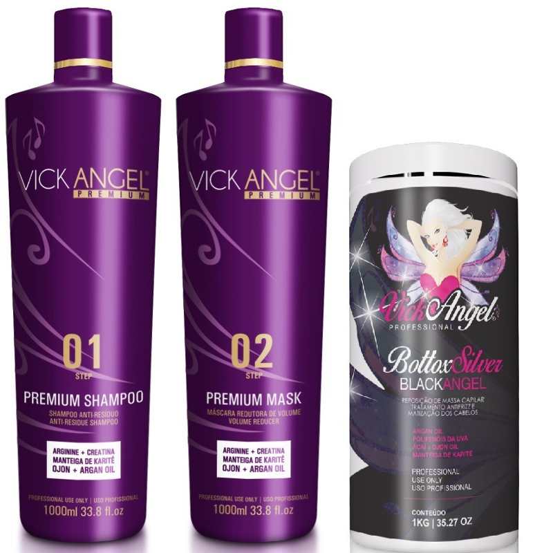 Vick Angel Progressiva Premium 2x1litro + Botox Black 1kg